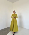 Elin Puf Elbise Yağ Yeşili
