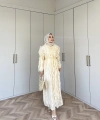 Esio Fırfırlı Elbise - Krem