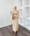 Gaye Keçe Elbise - Bej