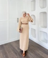 Gaye Keçe Elbise - Bej