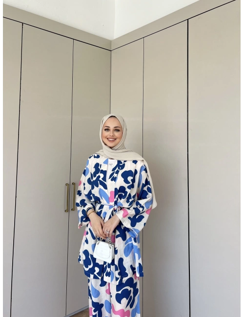 Çağla Kimona Takım - Mavi