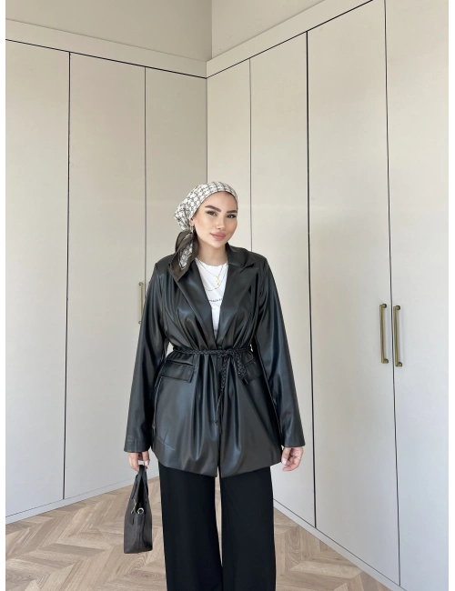 Zra Deri Ceket - Siyah