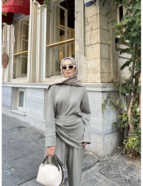 Lale Belden Geçirmeli Oysha Takım - Yeşil