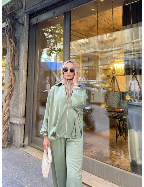 İdil Saten Takım - Yeşil