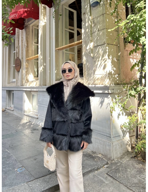 Basle Kürk Mont - Siyah