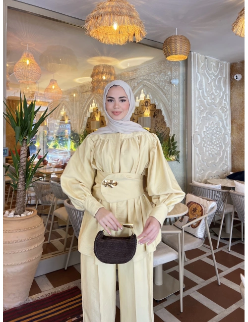 Bella Bel Kuşaklı Takım - Sarı