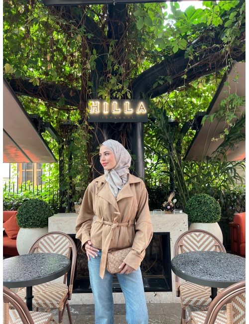 Midi Suet Ceket - Camel