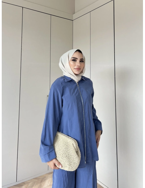 Adal Fermuarlı Takım - İndigo