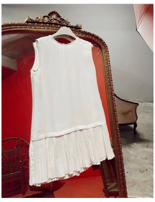 Altı Pileli İçlik Beyaz