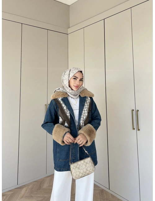 Barli Peluş Kot Ceket