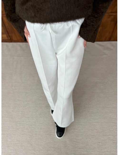 Çımalı Scuba Pantolon - Beyaz