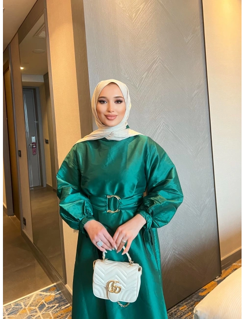 Dessi Tafta Elbise - Yeşil