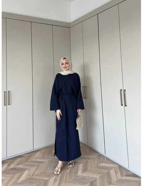 Ela Çapraz Etekli Takım - Lacivert