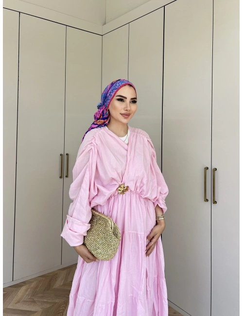 Ema Vual Elbise - Pembe