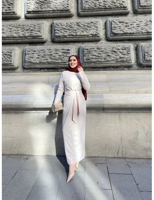 Enno Krep Elbise - BEJ