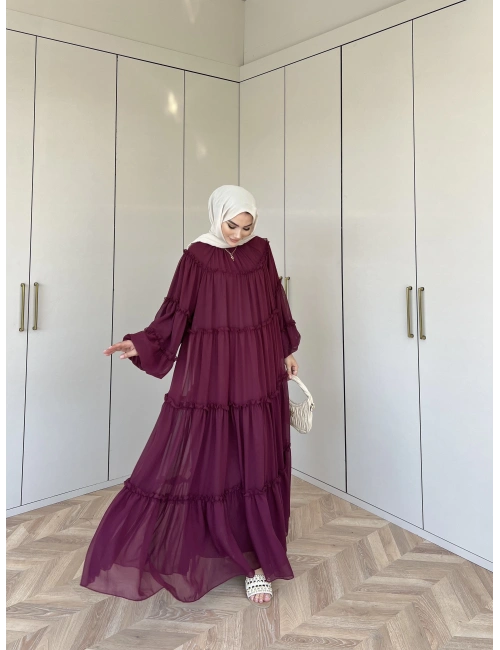 Esso Şifon Elbise - Bordo