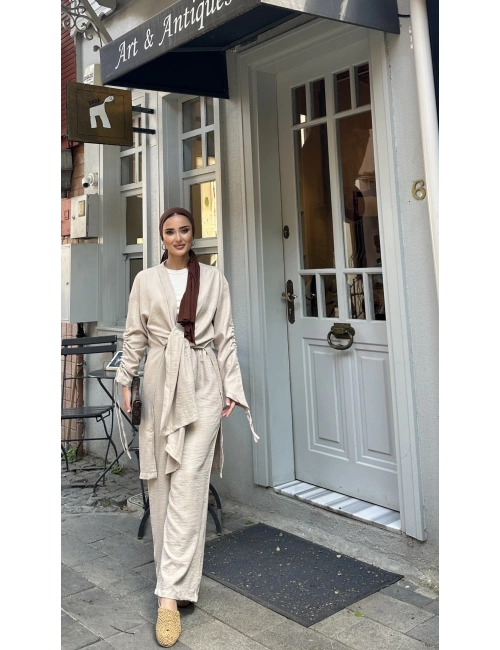 Ester Bağlamlı Takım Krem