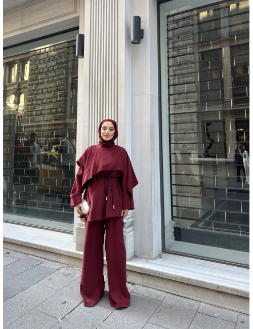 Kemerli Juli Takım - Bordo