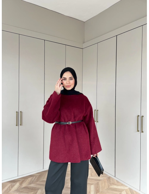 Kıraçlı Kazak - Bordo (ÖN SİPARİŞ)