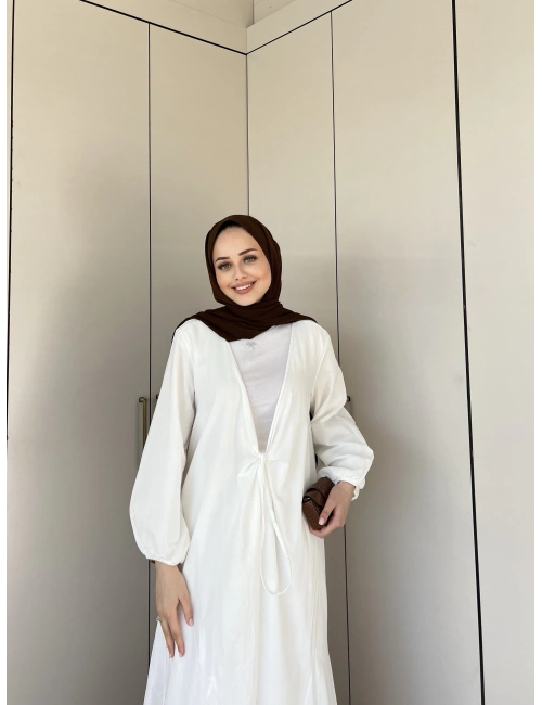 Liva Kimona Elbise - Beyaz