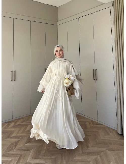Melisa Şifon Elbise - Bej (Ön Şipariş)