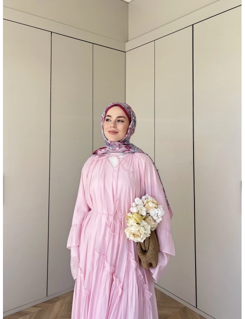 Melisa Şifon Elbise - Pembe (Ön Şipariş)