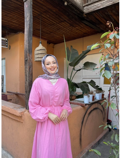 Missa Büzgüllü Elbise - Pembe
