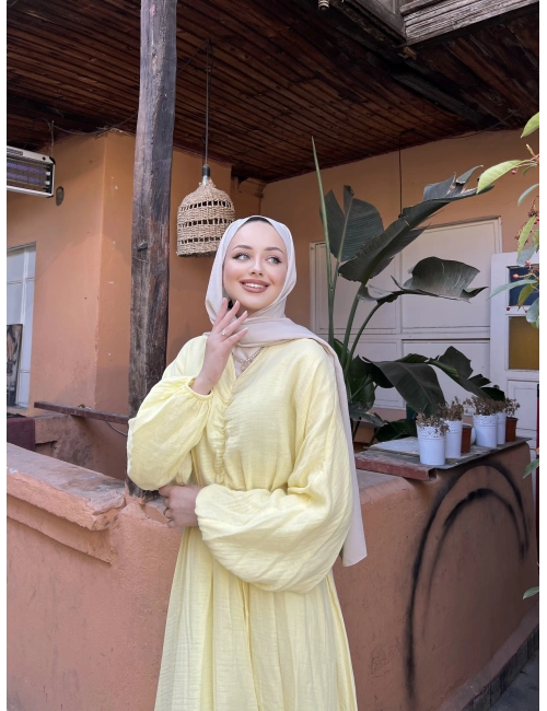 Missa Büzgüllü Elbise - Sarı
