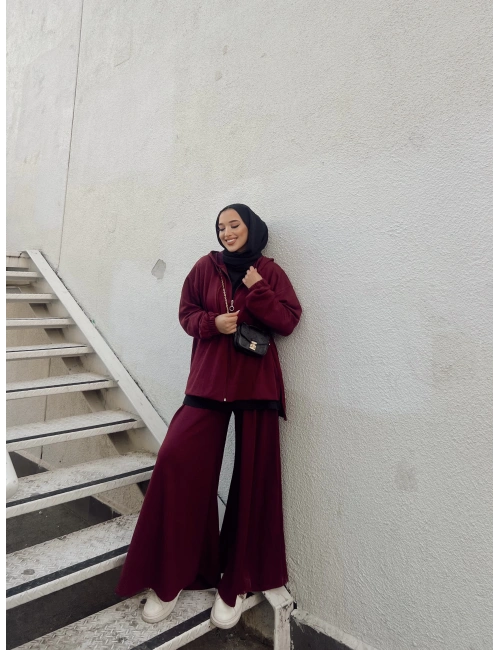 Oversize Silla Takım Bordo