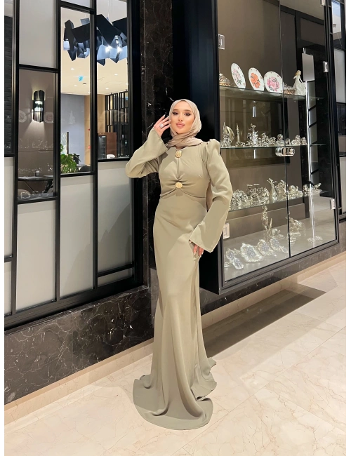 Paris Düz Elbise Çimen Yeşil