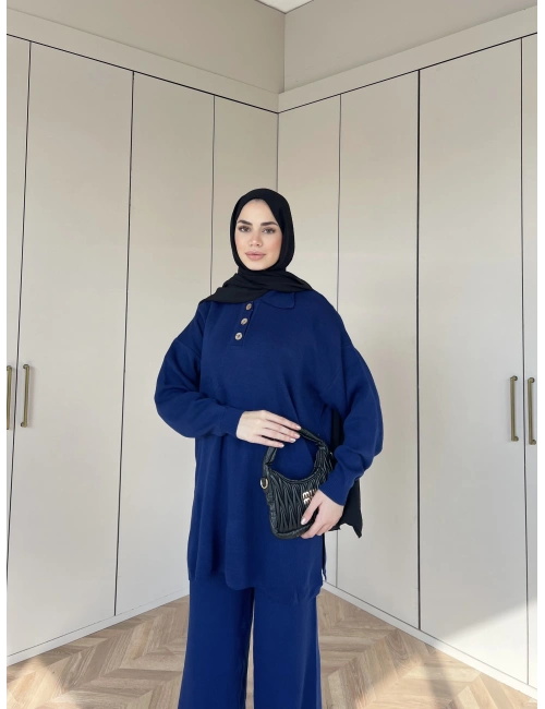 Polo Yaka Triko Takım - Lacivert