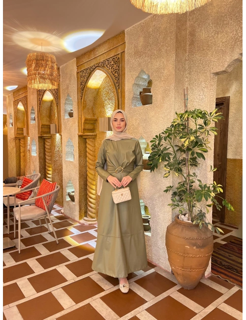 Selvi Deri Elbise - Yeşil