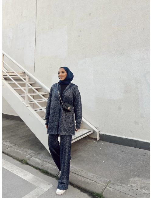 Simli Takım Lacivert