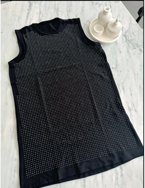 Taş Detaylı İçlik Siyah