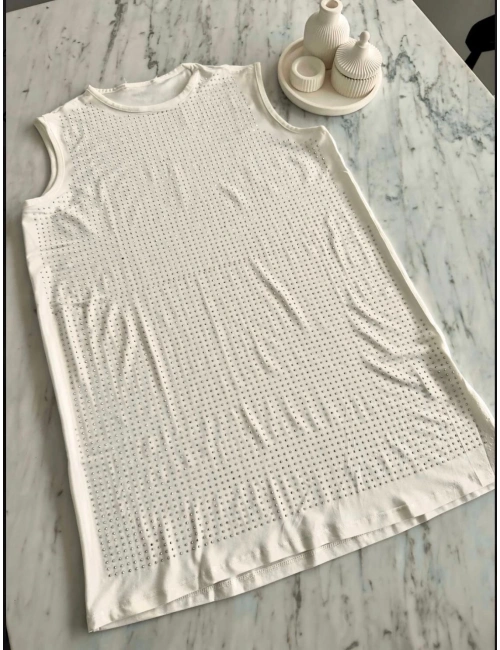 Taş Detaylı İçlik Beyaz