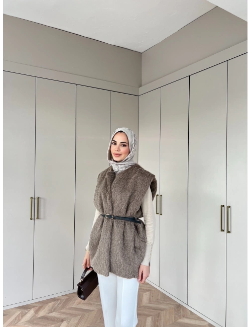 Tay Tüy Yelek - Kahve