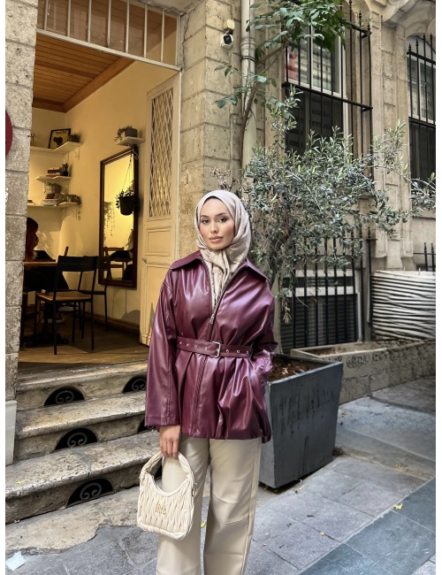 Ulas Deri Ceket - Bordo