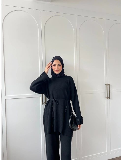 Vadi Düğmeli Takım - Siyah