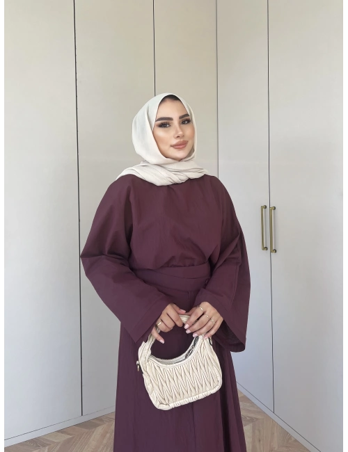 Venessa Düğme Detaylı Etek Takım - Bordo