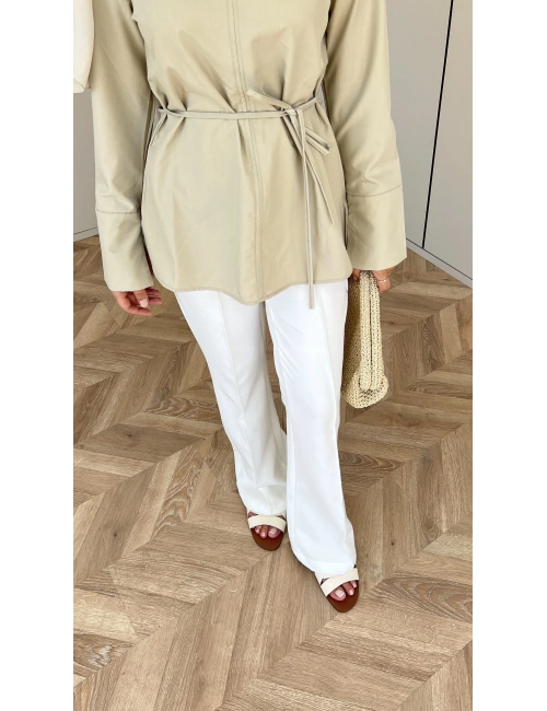 Yüksel Bel Pantolon - Beyaz