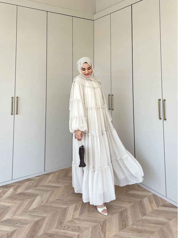 Esso Şifon Elbise - Krem