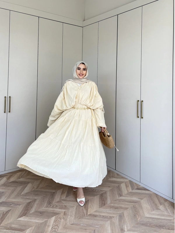 Ema Vual Elbise - Bej