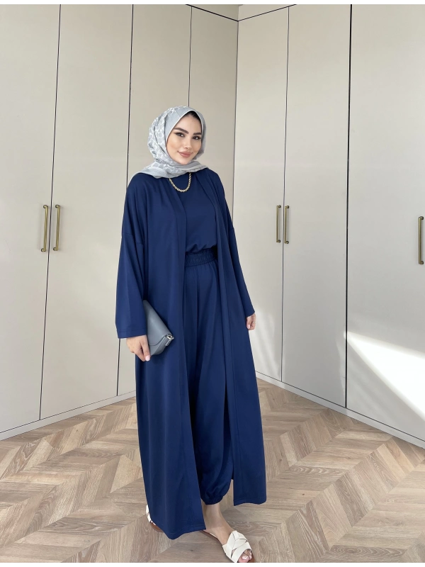 Ahsen Kimona Takım 3lu Set - Lacivert