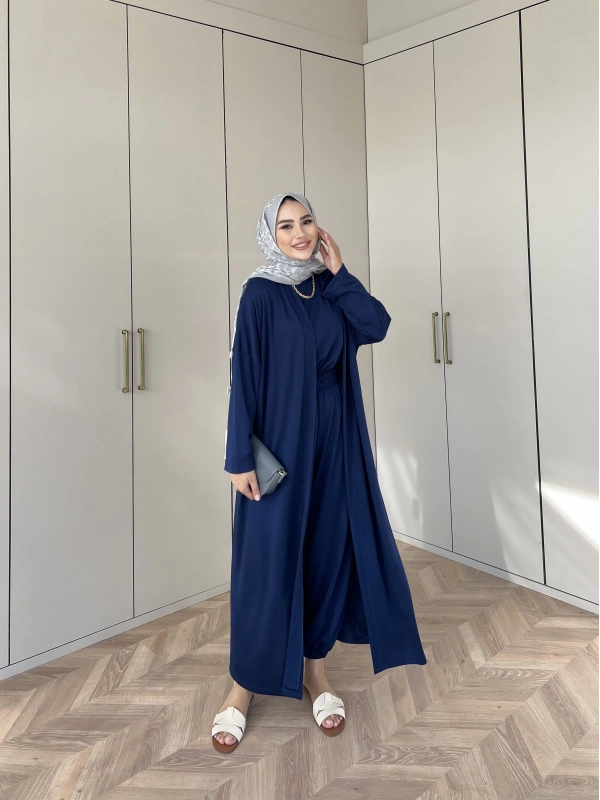 Ahsen Kimona Takım 3lu Set - Lacivert