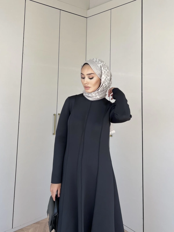 Ella Puf Elbise - Siyah