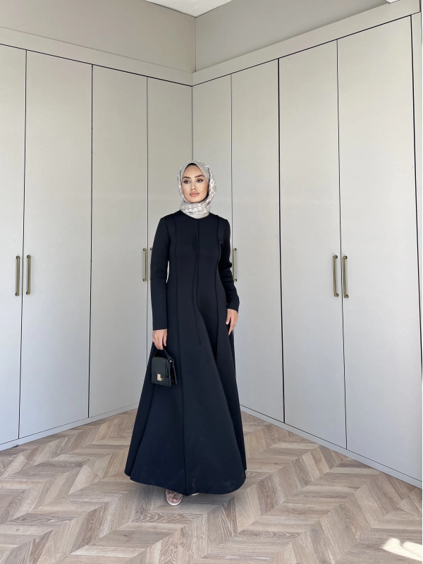 Ella Puf Elbise - Siyah