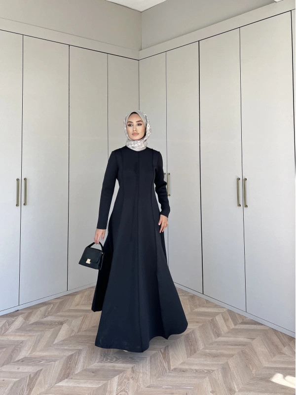 Ella Puf Elbise - Siyah