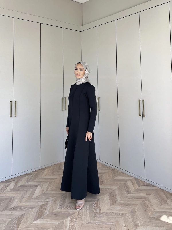 Ella Puf Elbise - Siyah