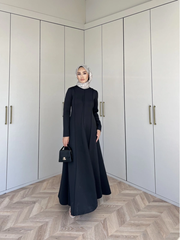 Ella Puf Elbise - Siyah