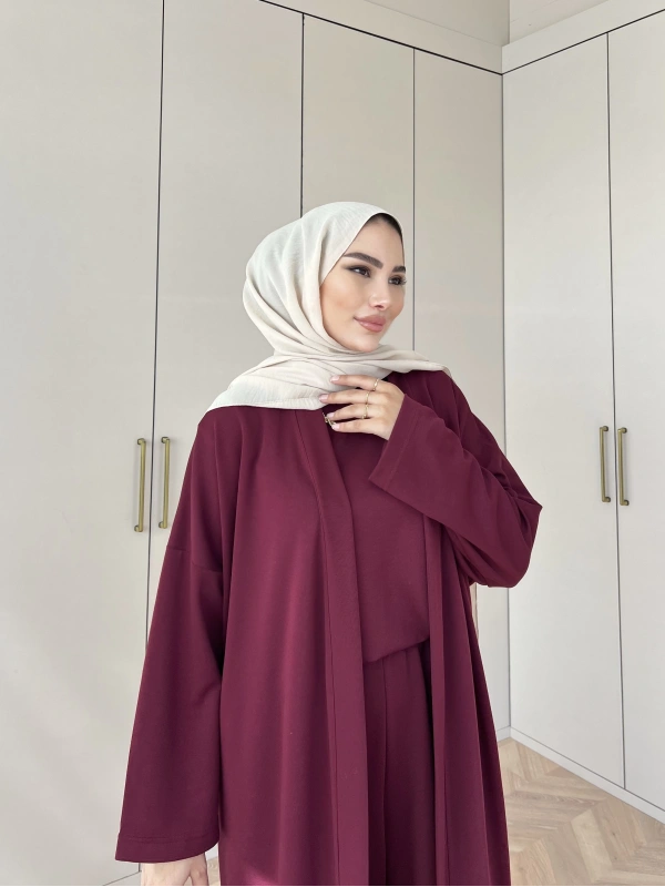 Ahsen Kimona Takım 3lu Set - Bordo